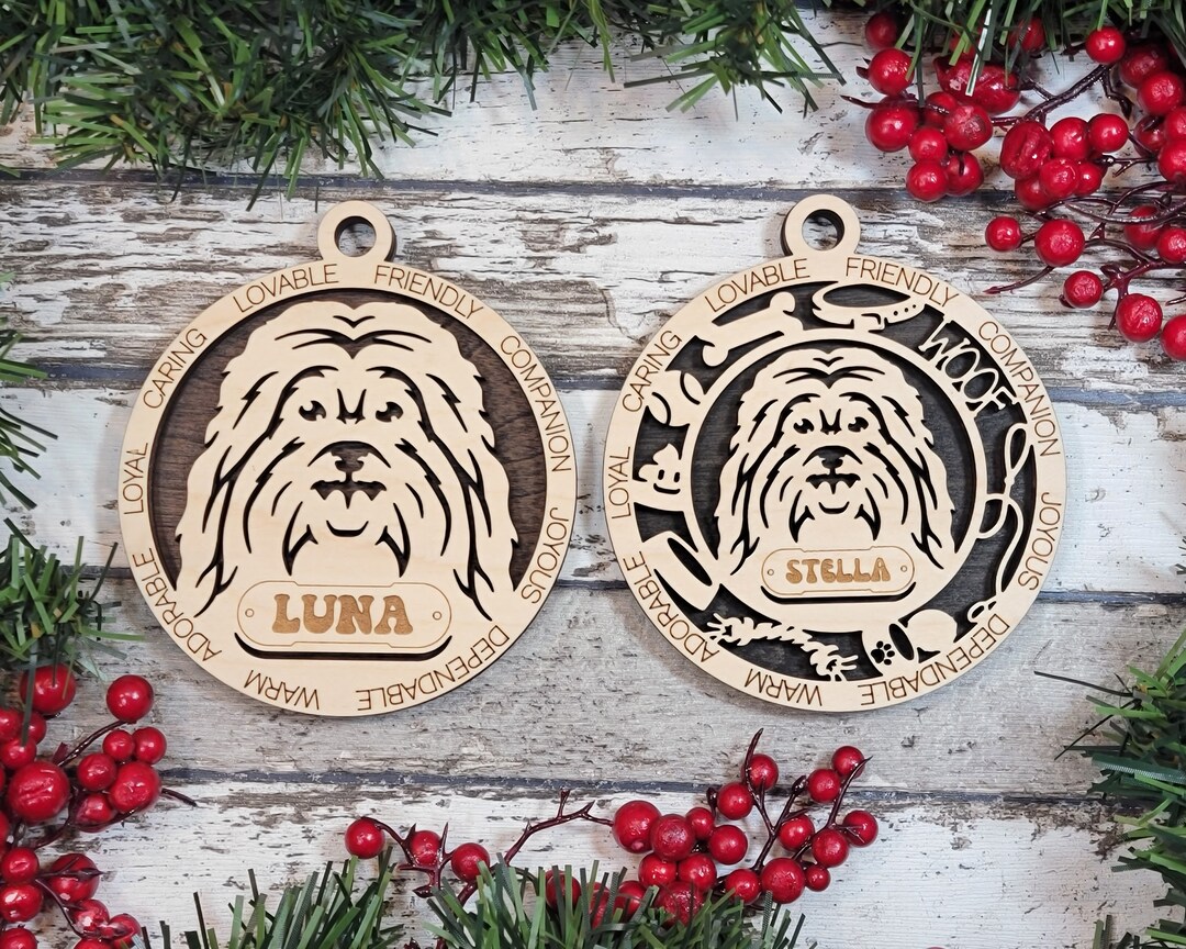 Ornament - Havanese Dog Raw Wood Ornament - Havanese Dog Raw Wood